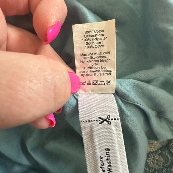 Women's XXS Madewell Blue Embroidered Tie-Sleeve Dress Mini Summer Dress - Picture 11 of 11